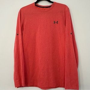 Under armour Rush long sleeve tee in red/orange size medium EUC